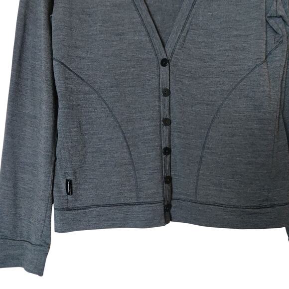 Icebreaker Merino Wool Superfine Lite Bliss Cardigan Small Charcoal Gray *Read - Picture 4 of 16